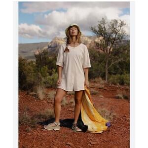 FP Movement Hot Shot Tee Romper in Beached Clay